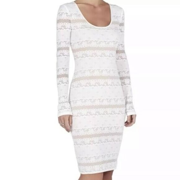 BCBGMaxAzria White Lace Tanya Bodycon Mini Dress​​ - Picture 1 of 4